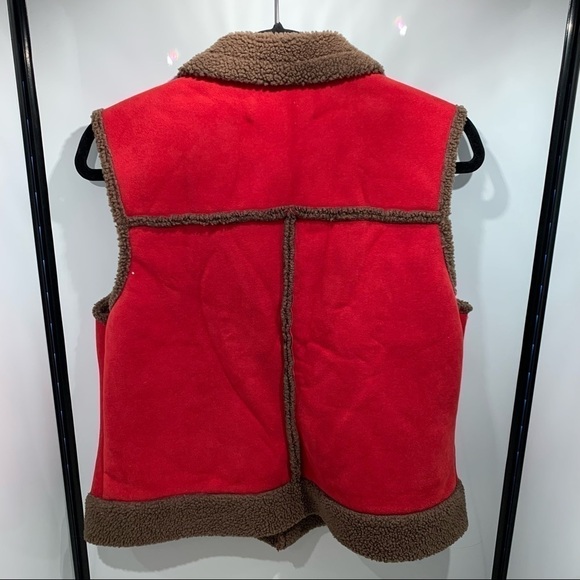 Telluride Clothing Co Vest Women Size Large Red Fleece Toggle Closure - Picture 2 of 5